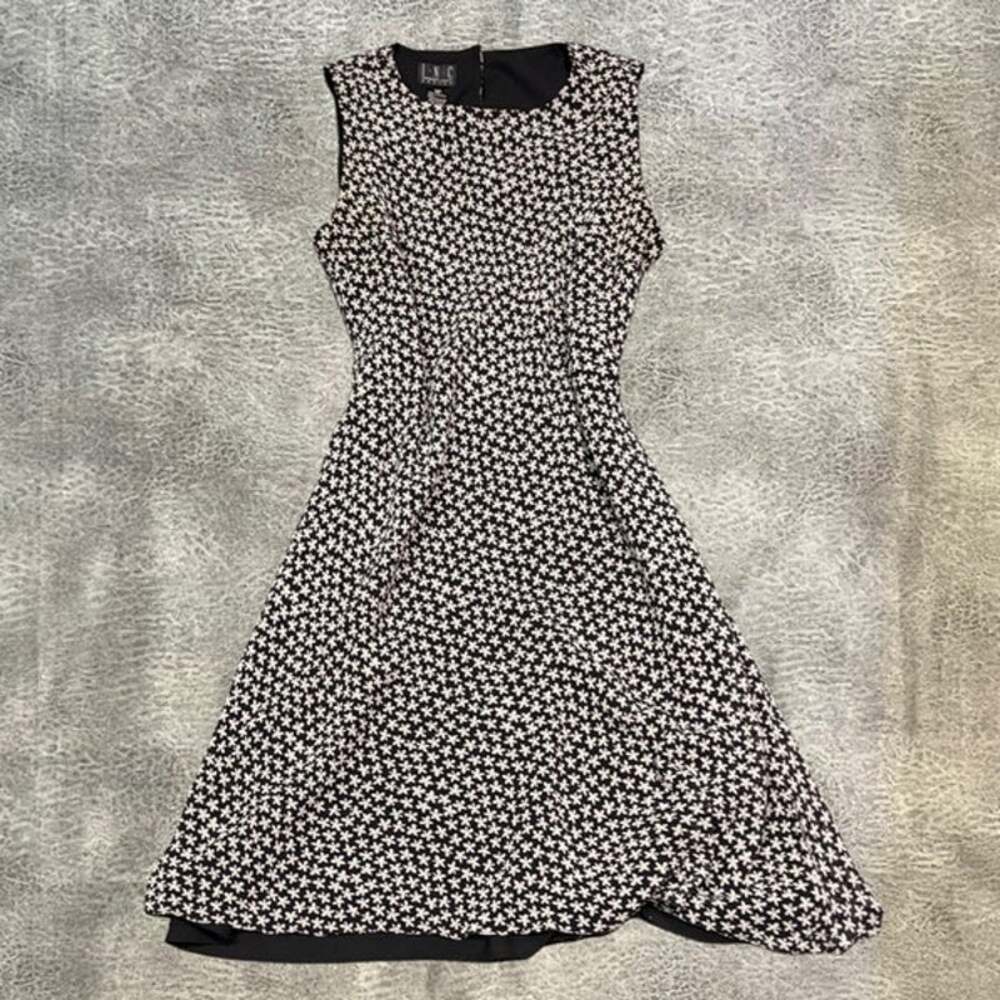 Vintage Silk Black Floral Midi Dress
